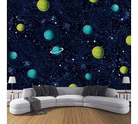Azul Oscuro Fotomurales Decorativos Pared Papel Pintado Espacio 350×256cm Murales Pared HD Moderno Planeta Galaxia 3D Impresión Del Arte Oficina Tv De Fondo Fotomurales