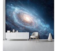 Azul Oscuro Papel pintado fotográfico 250 x 175 cm - No tejido Fantasía Espacio Universo Estrellas 3D Mural Decoración de pared Póster Imagen para dormitorio Sala de estar Fondo de TV