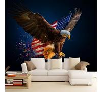 Azul Oscuro Papel tapiz mural 3D para bricolaje Fotografía Banderas Animales Águilas decorativos de pared murales, para habitación infantil salón dormitorio restaurante - 400 x 280 cm