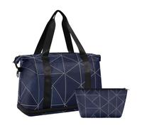 Azul oscuro patrón irregular bolsa grande gimnasio llevar en bolsas de lona con correa ajustable para entrenamiento 2 unids conjunto, patrón irregular azul oscuro, 1 tamaño, Patrón irregular azul