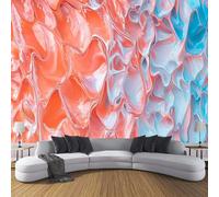 Azul Pálido Fotomurales Decorativos Pared Papel Pintado Textura Abstracta 350×256cm Murales Pared de Seda HD Moderno Geometría Pintura Acrílica 3D Impresión Del Arte Oficina Tv De Fondo Fotomurales