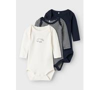 Name IT NBNBODY 3P LS Y/D Core 2 Noos, Body de Manga Larga Bebé Unisex, Dark Sapphire,
