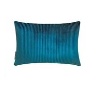 Azul petróleo Lujo Funda de cojín lumbar 30x55 cm | Juego de 2 Moderno Terciopelo Funda de Cojín A rayas | Pana acanalada de terciopelo de lujo Fundas de almohada para dormitorio - Petrol Blue Ribbed