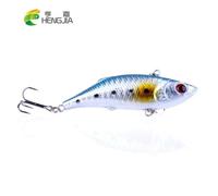 (Azul, plateado) 1 juego de señuelos de pesca Hengjia Diving Vibe, señuelo de pesca sin labios, crankbait