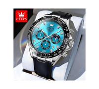 (Azul plateado) OLEVS Relojes para hombre de primera marca de lujo Cronógrafo Reloj de cuarzo para hombres