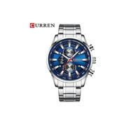 (Azul plateado) Relojes Curren para hombre, cronógrafo deportivo de lujo, relojes de pulsera para hombre,