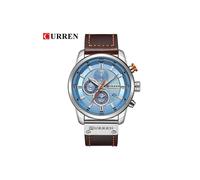 (Azul plateado) Relojes deportivos militares de lujo Curren para hombre, reloj de cuarzo para hombre,