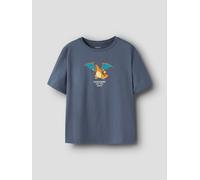 Azul Pokémon Algodón Orgánico Camiseta