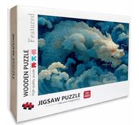 Azul Puzzle Madera, DragóN Puzzle 5000 Piezas Adultos con Compact Box 156x105cm, Rompecabezas Desafiante, DIY Juegos de Rompecabezas Creativos para Hombres Mujeres, Decoración Verano Regalo, I-8168