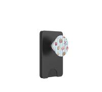 Azul Rayas Coastal Shells Patrón Verano Playa Estética PopSockets PopWallet para MagSafe
