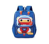 (Azul real) Mochila escolar de nailon con bonitos dibujos animados para niños y niñas