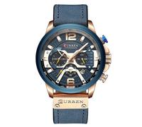 (Azul) Reloj de cuarzo Curren 8329 para hombre de negocios, reloj de pulsera deportivo sencillo