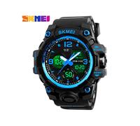 (Azul) Relojes deportivos militares de lujo de la marca SKMEI para hombre, reloj digital de cuarzo resistente