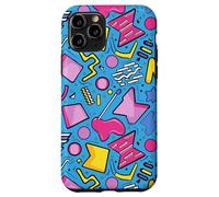 Azul Retro 80s 90s Forma Kawaii Patrón Gráfico Carcasa para iPhone 11 Pro