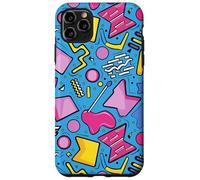 Azul Retro 80s 90s Forma Kawaii Patrón Gráfico Carcasa para iPhone 11 Pro MAX