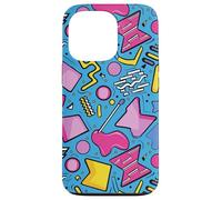 Azul Retro 80s 90s Forma Kawaii Patrón Gráfico Carcasa para iPhone 13 Pro