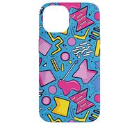 Azul Retro 80s 90s Forma Kawaii Patrón Gráfico Carcasa para iPhone 14