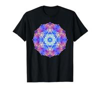 Azul Rojo Amarillo Llama Metatron Cubo Mandala Formas Mania Camiseta gráfica económica, Hombre, Negro, XL