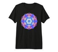 Azul Rojo Amarillo Llama Metatron Cubo Mandala Formas Mania Camiseta Premium