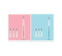 (azul rosa 8 cabezas)Cepillo de dientes eléctrico ultrasónico Cepillo de dientes recargable Cepillo