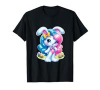 Azul Rosa Conejito Pascua Lindo Estilo 80s 90s Pastel Vibes Camiseta