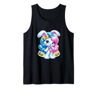Azul Rosa Conejito Pascua Lindo Estilo 80s 90s Pastel Vibes Camiseta sin Mangas