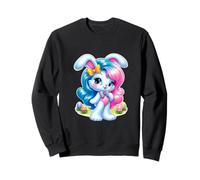 Azul Rosa Conejito Pascua Lindo Estilo 80s 90s Pastel Vibes Sudadera