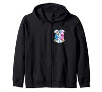 Azul Rosa Conejito Pascua Lindo Estilo 80s 90s Pastel Vibes Sudadera con Capucha