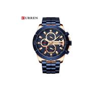 (Azul rosa) Reloj deportivo de acero inoxidable de marca de lujo Curren para hombre, cronógrafo, relojes