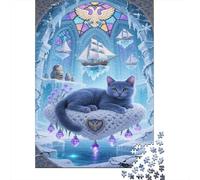Azul Ruso Puzzle Imposible,desafío for Adults Castillo de Hielo y Nieve Juego Educativo 1000 Piezas Obra De Arte De Juego De para Adultos Y Niños Mayores De 12 Años 1000pcs (75x50cm)