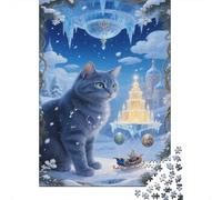Azul Ruso Puzzles Imposible,desafío for Adults Castillo de Hielo y Nieve Juego Educativo 1000 Piezas Obra De Arte De Juego De para Adultos, Regalos A Partir De 14 Años 1000pcs (75x50cm)