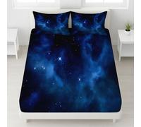 Azul Sabanas Bajeras Nebulosa Cúmulo Estelar Espacio 30 cm Bolsillo Profundo Fantasía Etéreo Ciencia ficción Sabanas Bajeras Artístico Transpirable Sabanas para Niñas & Adultos, 160x200x30