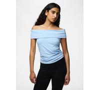 Azul Top Con Hombros Caídos M