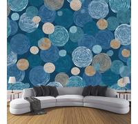 Azul Vaquero Fotomurales Decorativos Pared Papel Pintado Geometría 200×140cm Murales Pared HD Moderno Círculo De Puntos 3D Impresión Del Arte Oficina Tv De Fondo Fotomurales