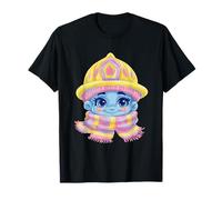 Azul Winter Character Fantasy Retrato Gráfico Casco Amarillo Camiseta