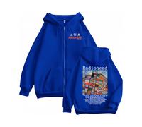 (Azul-XXXL) Sudadera con capucha y cremallera de Radiohead Hail To The Thief, estilo rock, hip hop,