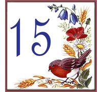 Azul'Decor35 Placa con número de casa y Nombre de la Calle - Loza - 10,8x10,8x0,5cm - ¡Indique el número Deseado!