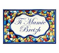 Azul'Decor35 Placa de casa de Barro con Apellido, Nombre de Villa ... Personalizado - Elija su Texto - 20x30x0,8cm