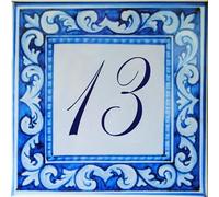 Azul'Decor35 Placa de matrícula de la casa de Barro: ¡Elija su número y el tamaño de su Letrero de la Calle!