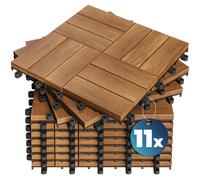 Azulejo de madera mosaico de acacia certificado FSC® lote de 11 30x30cm