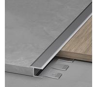 Azulejo flexible Ed Trim - 90 cm de aluminio para escalera - 3 piezas de perfil para una protección óptima - fácil instalación (gris, 15,5 mm)