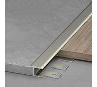 Azulejo flexible Ed Trim - Perfil de nariz de escalera de aluminio de 90 cm, 3 piezas, protección óptima para escaleras, fácil de instalar (champán, 10,5 mm)