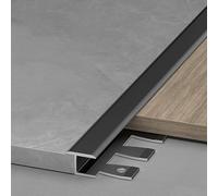 Azulejo flexible para escaleras, tira de aluminio de 90 cm, 3 piezas, protección óptima para escaleras, fácil instalación, negro, 12,5 mm
