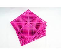 Azulejo modular para piso de garaje, PVC suave entrelazado, 12 x 12 pulgadas, tapete de drenaje entrelazado para interiores y exteriores, 5 azulejos por caja (rosa)