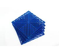 Azulejo modular para piso de garaje, PVC suave entrelazado, 12 x 12 pulgadas, tapete de drenaje entrelazado para interiores y exteriores, 5 azulejos por caja (azul)