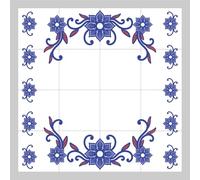 Azulejo Personalizado con tu foto o texto - Azulejo ceramica decorado para Regalo Original - Placa Personalizada Decorativa para interior o exterior |FLORES4 80x80 cm|