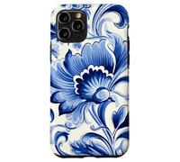 Azulejo Portugués Azulejo Azul Patrón Floral Diseño Carcasa para iPhone 11 Pro