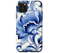 Azulejo Portugués Azulejo Azul Patrón Floral Diseño Carcasa para iPhone 11 Pro Max