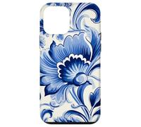 Azulejo Portugués Azulejo Azul Patrón Floral Diseño Carcasa para iPhone 12 mini