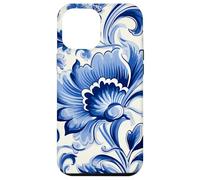 Azulejo Portugués Azulejo Azul Patrón Floral Diseño Carcasa para iPhone 12 Pro Max
